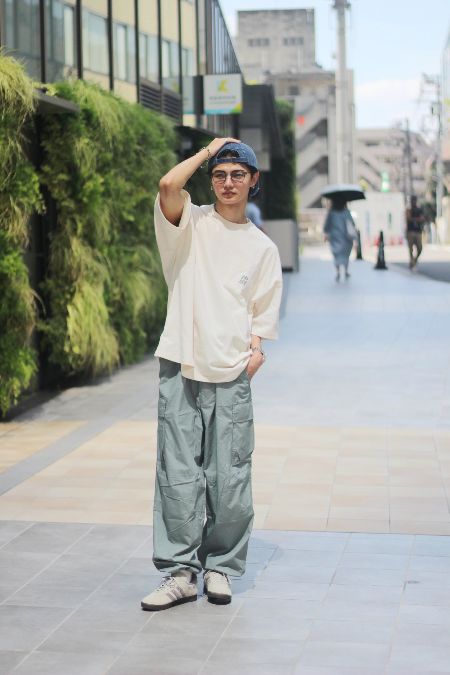 Oversized Embroidered Tee - Natural