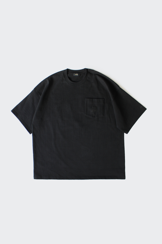 Oversized Embroidered Tee - Black